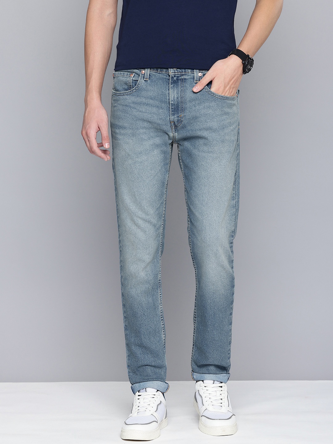 

Levis Men 512 Slim Tapered Fit Heavy Fade Stretchable Jeans, Blue