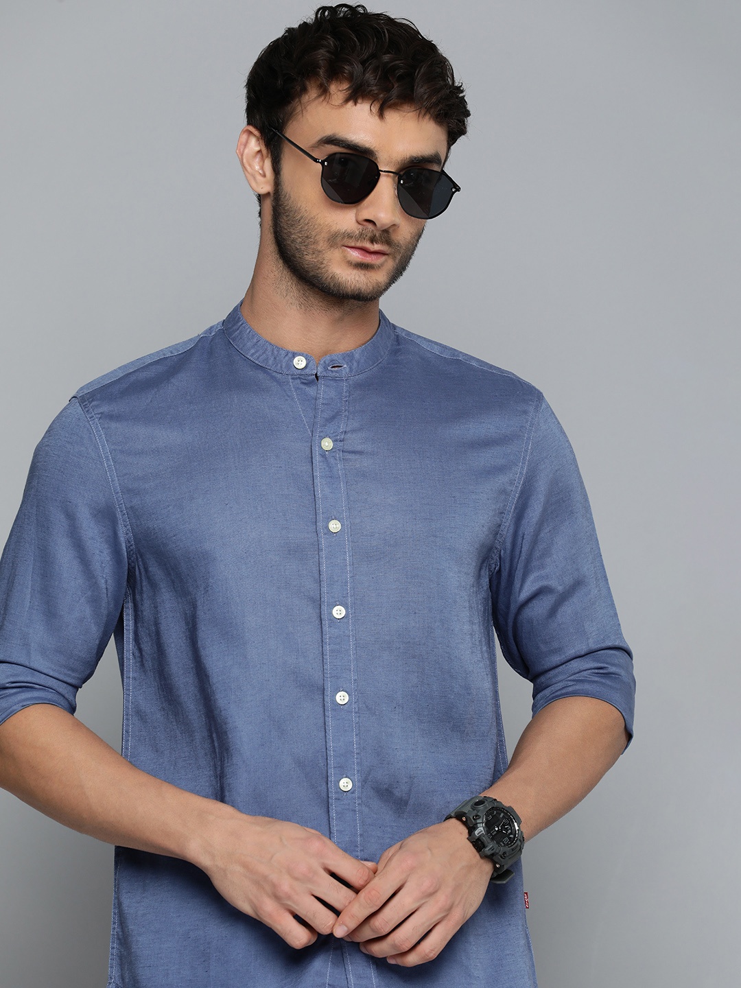 

Levis Slim Fit Solid Casual Shirt, Blue