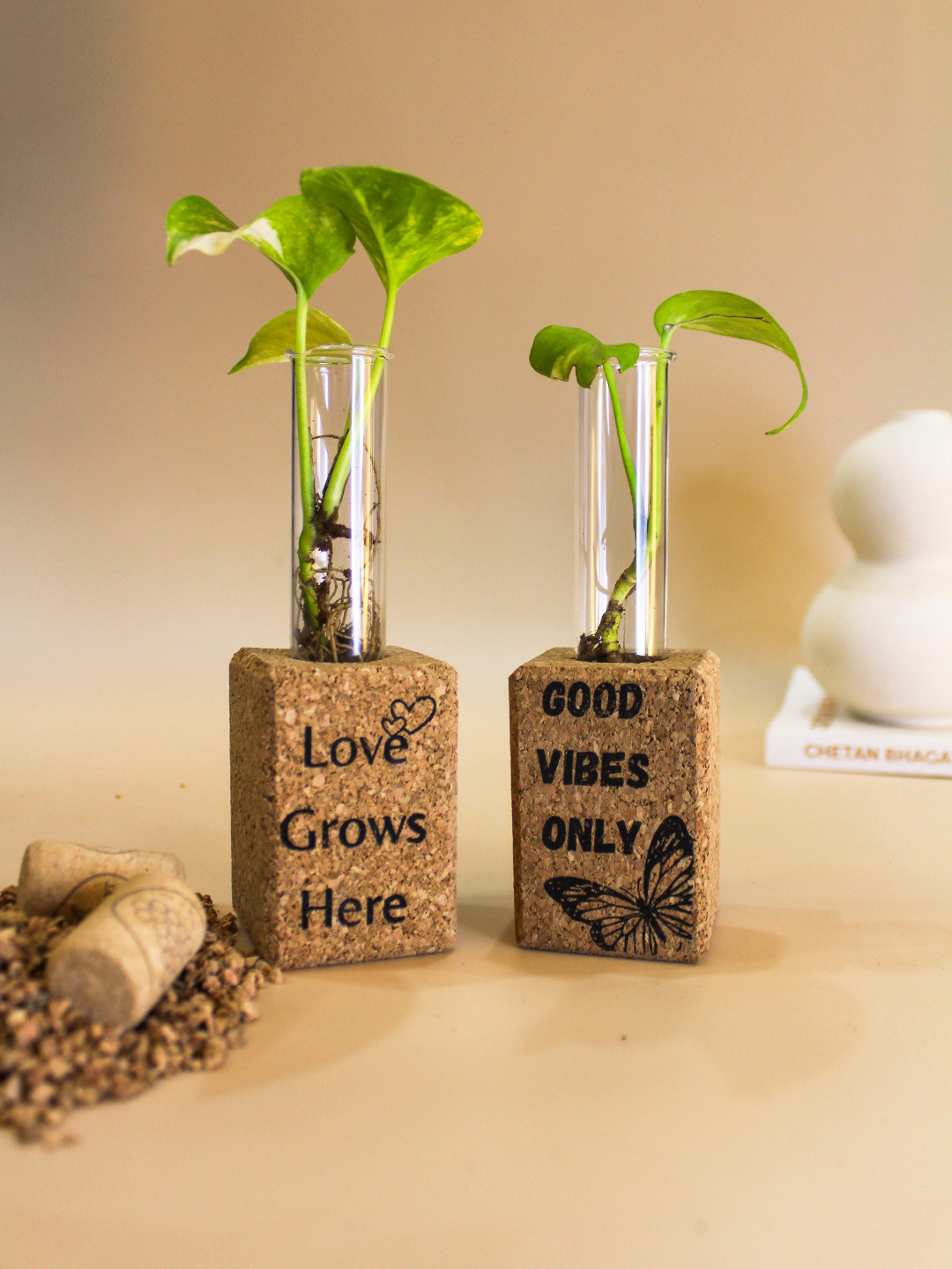 

Raw Yarns Beige 2 Pcs Cork Magnetic Planters