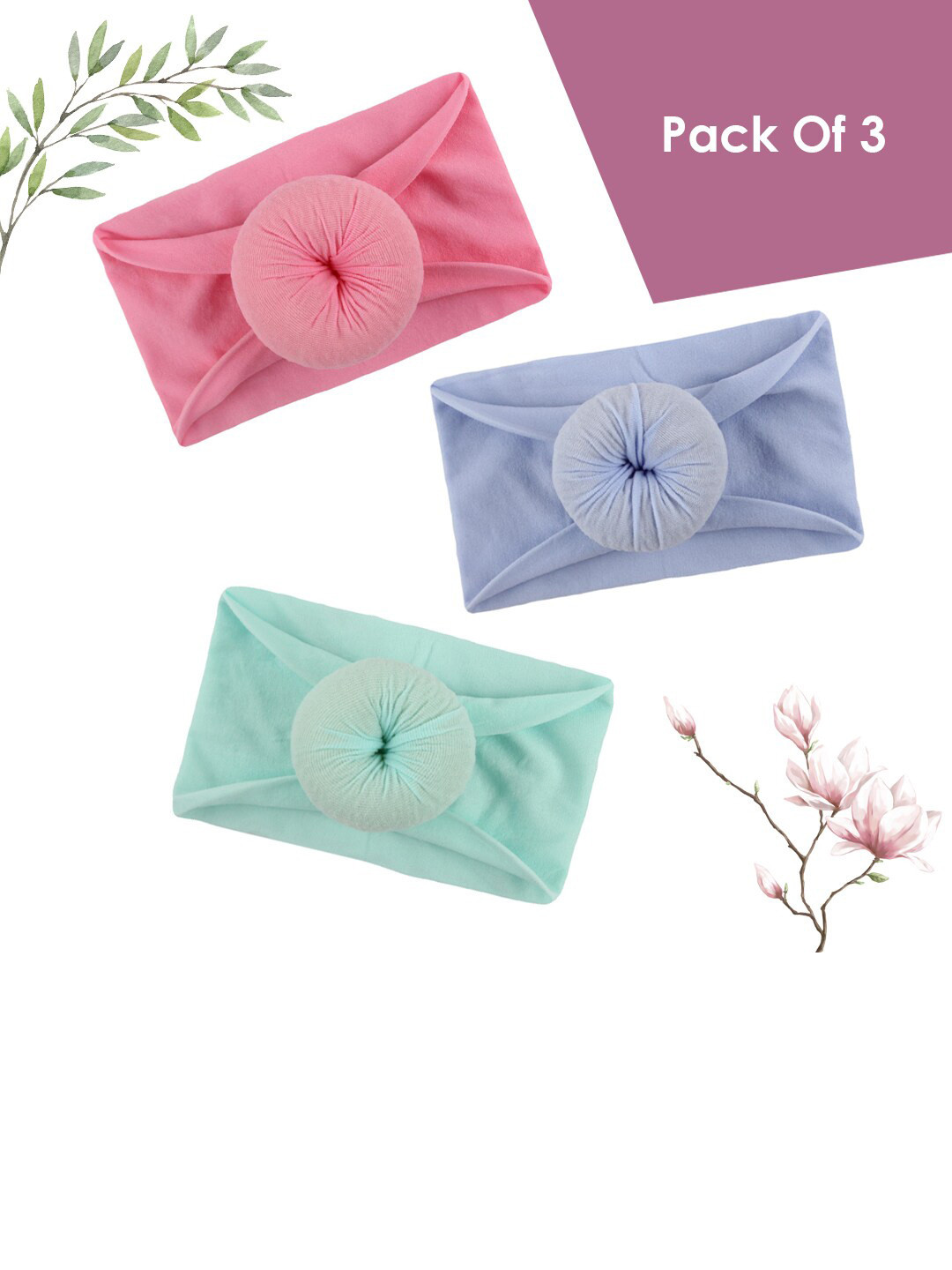 

SYGA Girls Set Of 3 Stretchable Headband, Blue