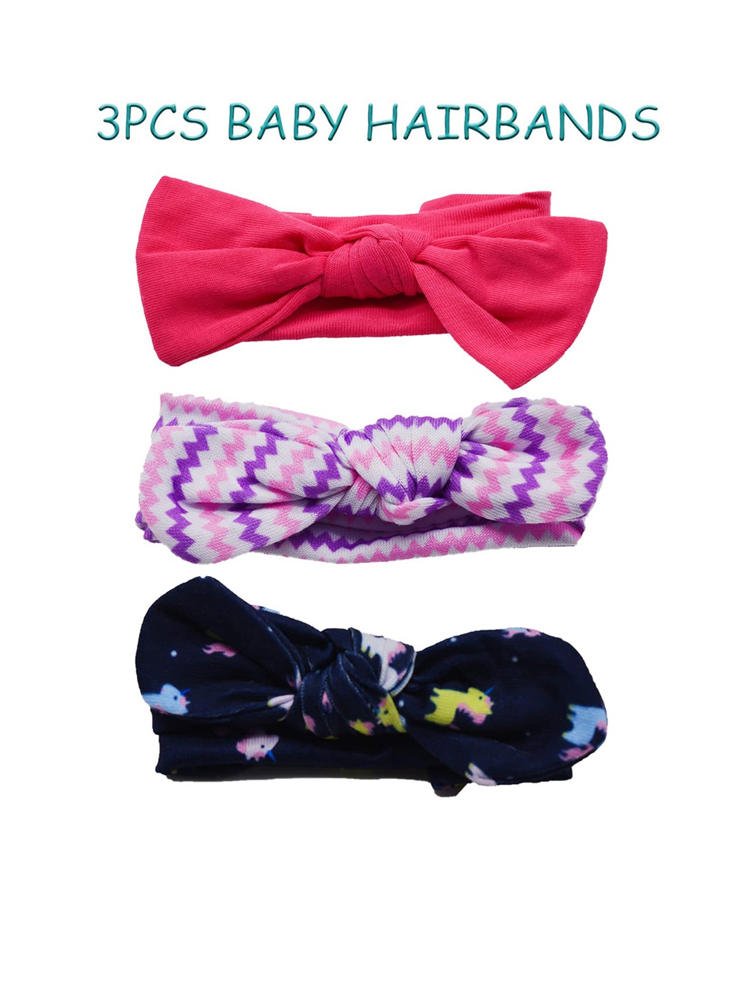 

SYGA Girls Pack Of 3 Cotton Bandana Headband, Pink