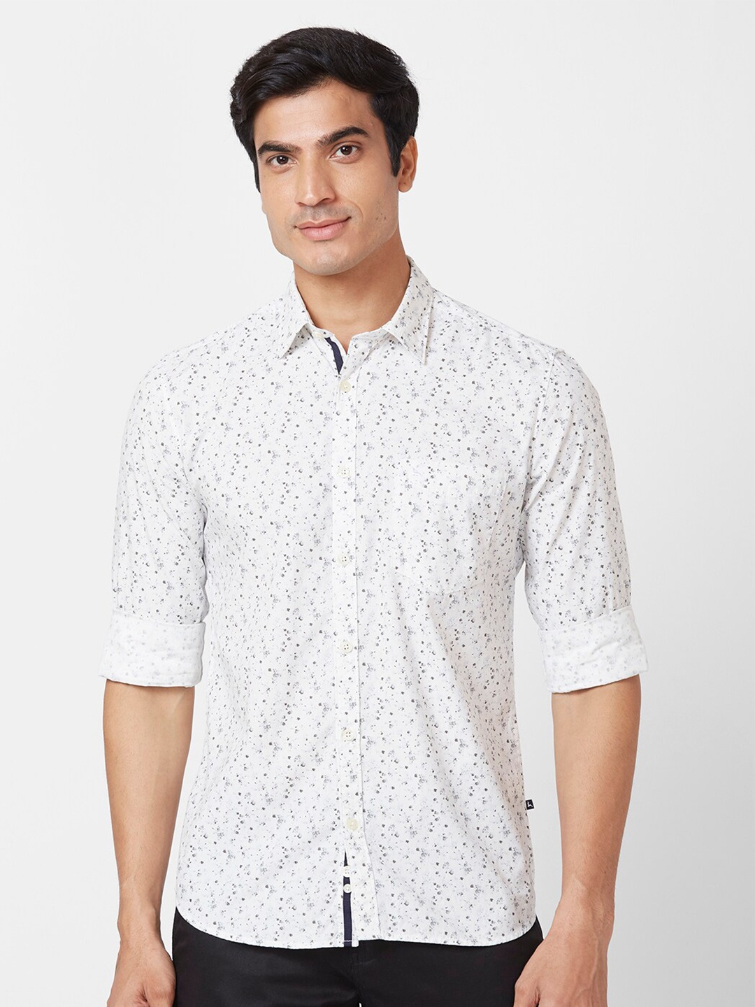 

Parx Slim Fit Floral Printed Casual Shirt, Beige