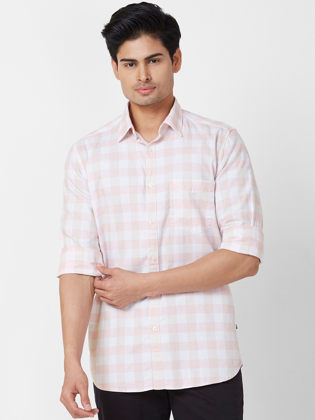 

Parx Slim Fit Buffalo Checked Cotton Casual Shirt, Red