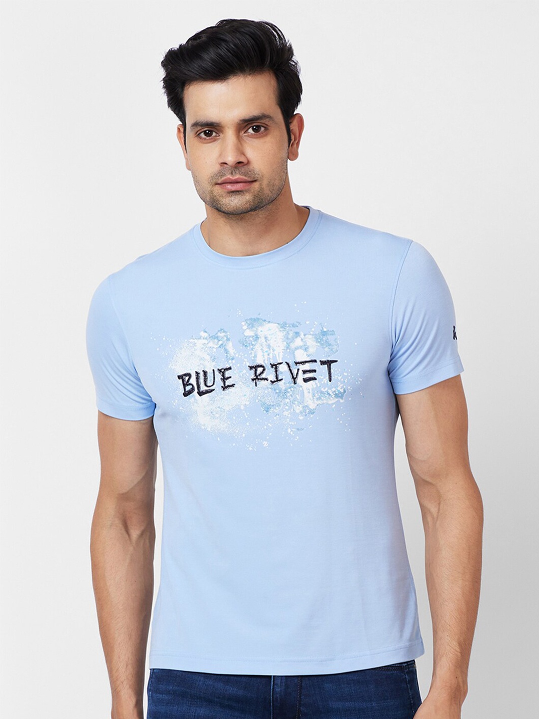 

Parx Typography Printed T-shirt, Blue