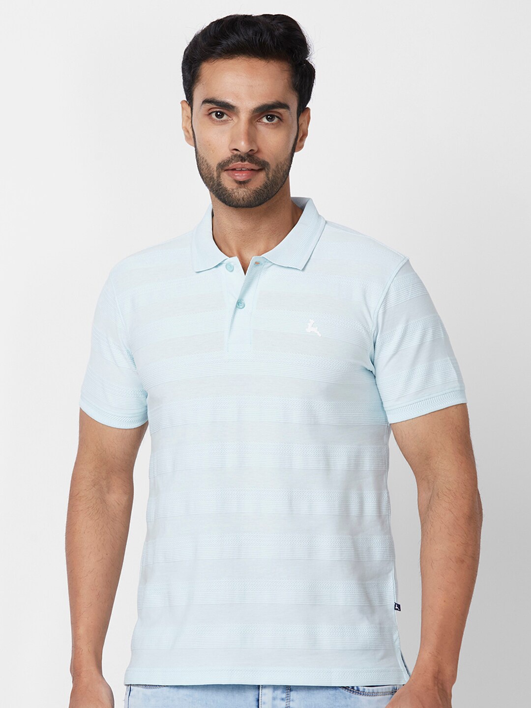 

Parx Polo Collar Cotton T-shirt, Blue