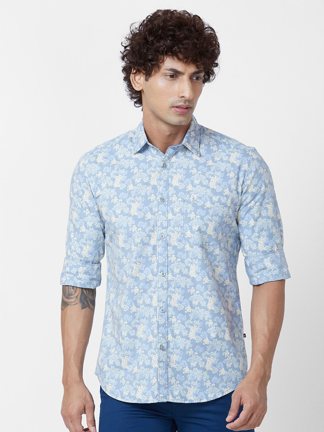 

Parx Men Slim Fit Floral Opaque Printed Casual Shirt, Grey