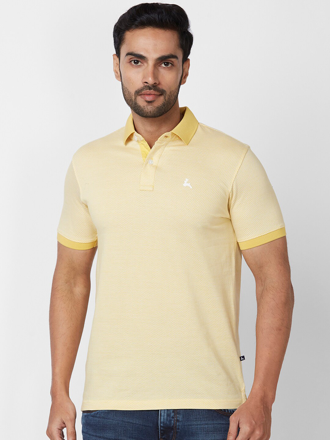 

Parx Polo Collar Short Seelves Cotton T-shirt, Yellow