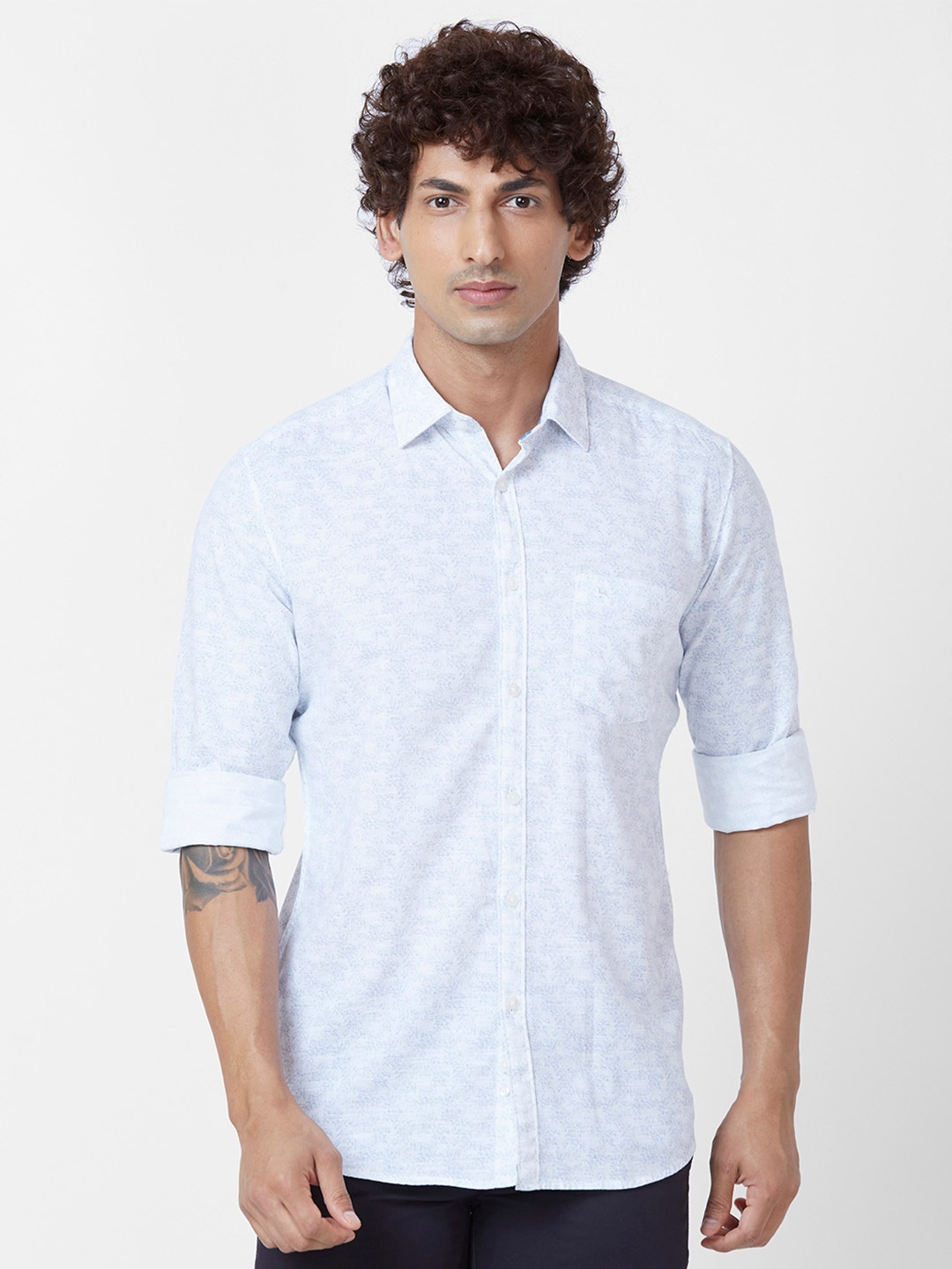 

Parx Abstract Printed Cotton Slim Fit Opaque Casual Shirt, White