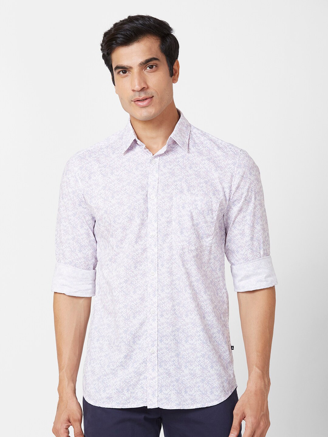 

Parx Abstract Printed Cotton Slim Fit Opaque Casual Shirt, Violet