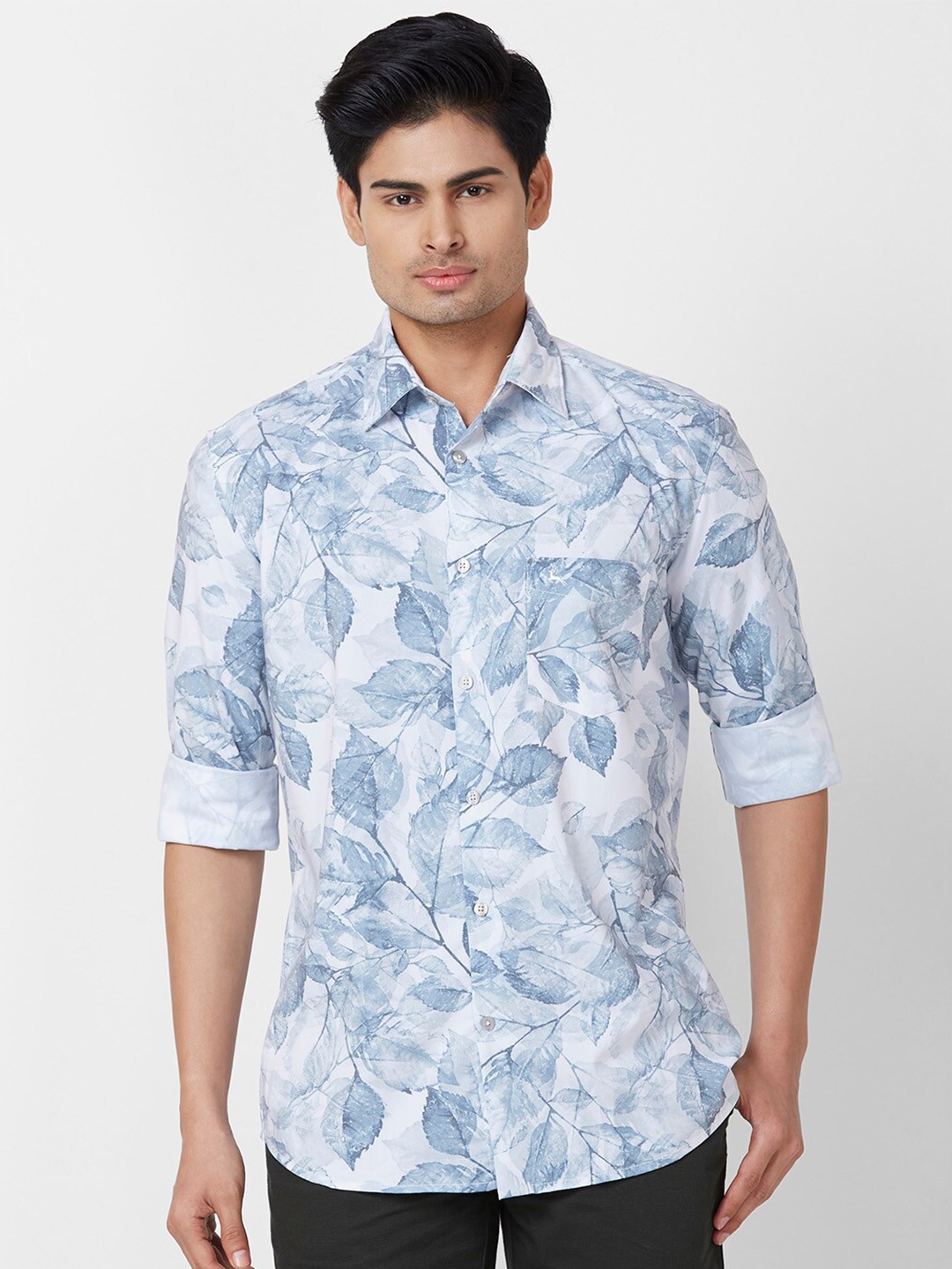 

Parx Slim Fit Floral Opaque Printed Casual Shirt, Blue