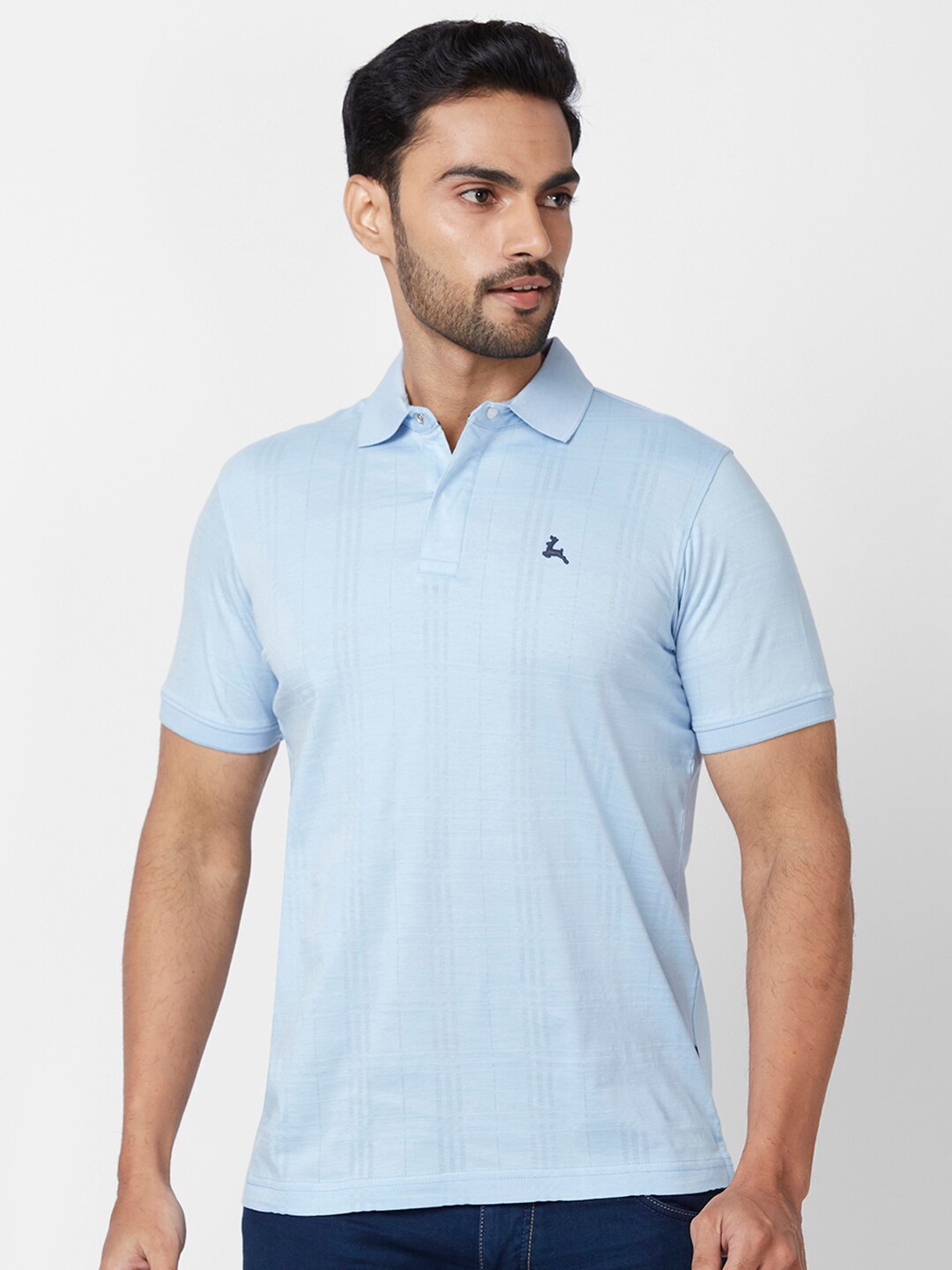 

Parx Polo Collar Cotton T-shirt, Blue