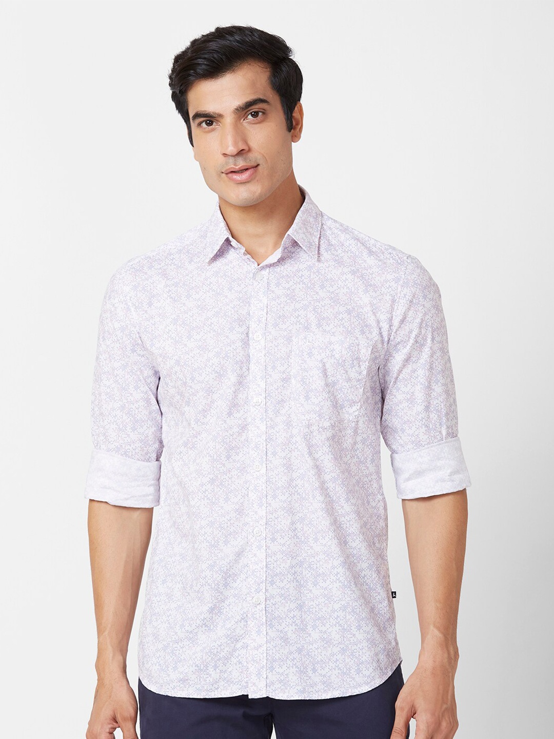 

Parx Slim Fit Floral Opaque Printed Cotton Casual Shirt, White