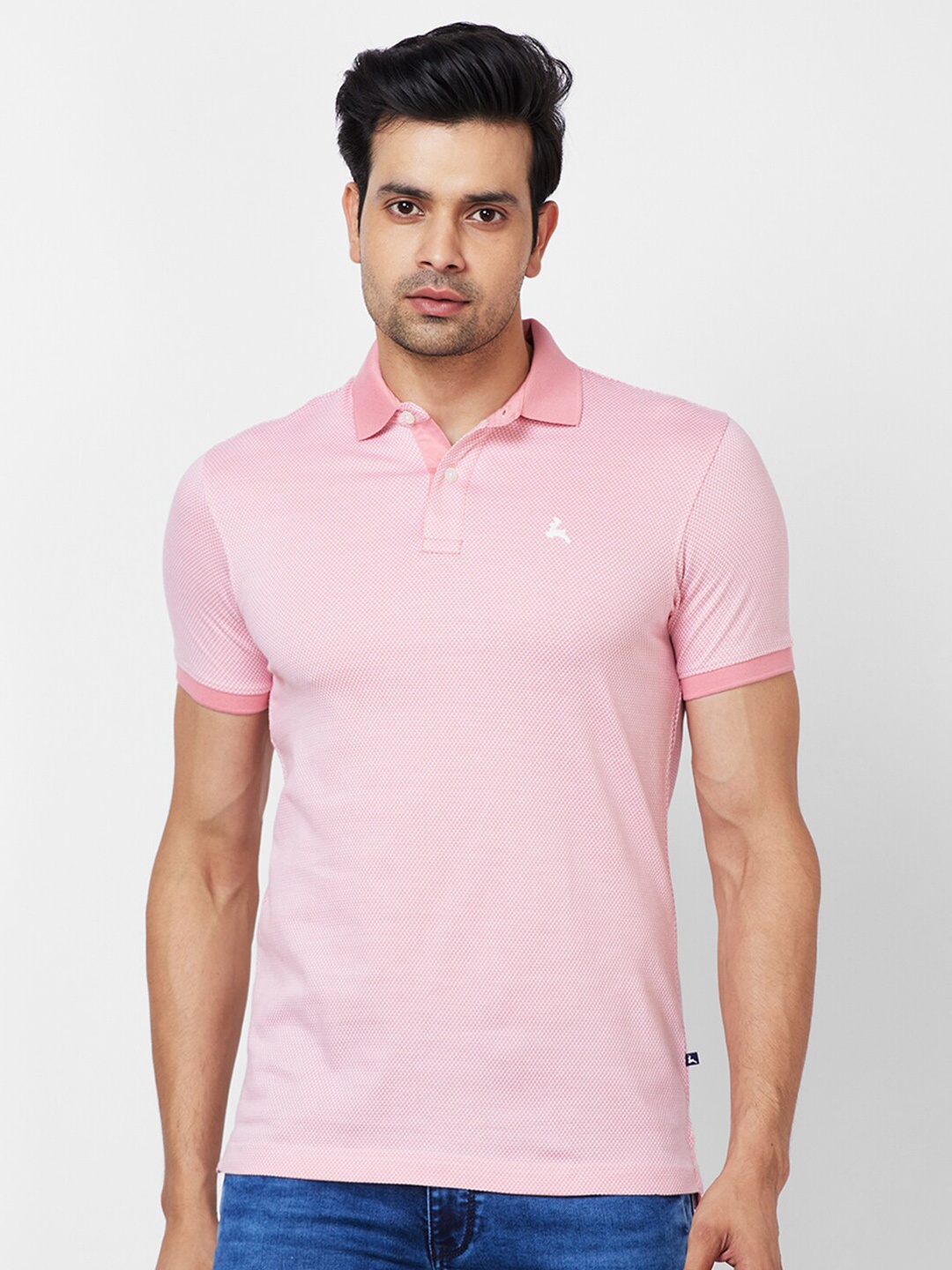 

Parx Short Sleeves Polo Collar Cotton T-shirt, Pink