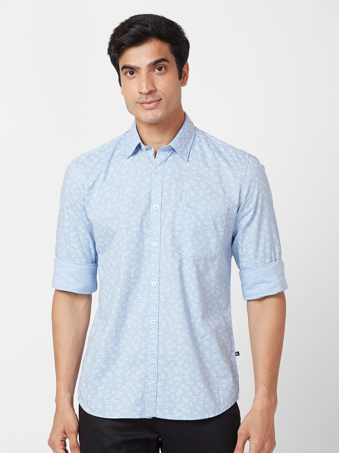 

Parx Slim Fit Floral Printed Cotton Casual Shirt, Blue