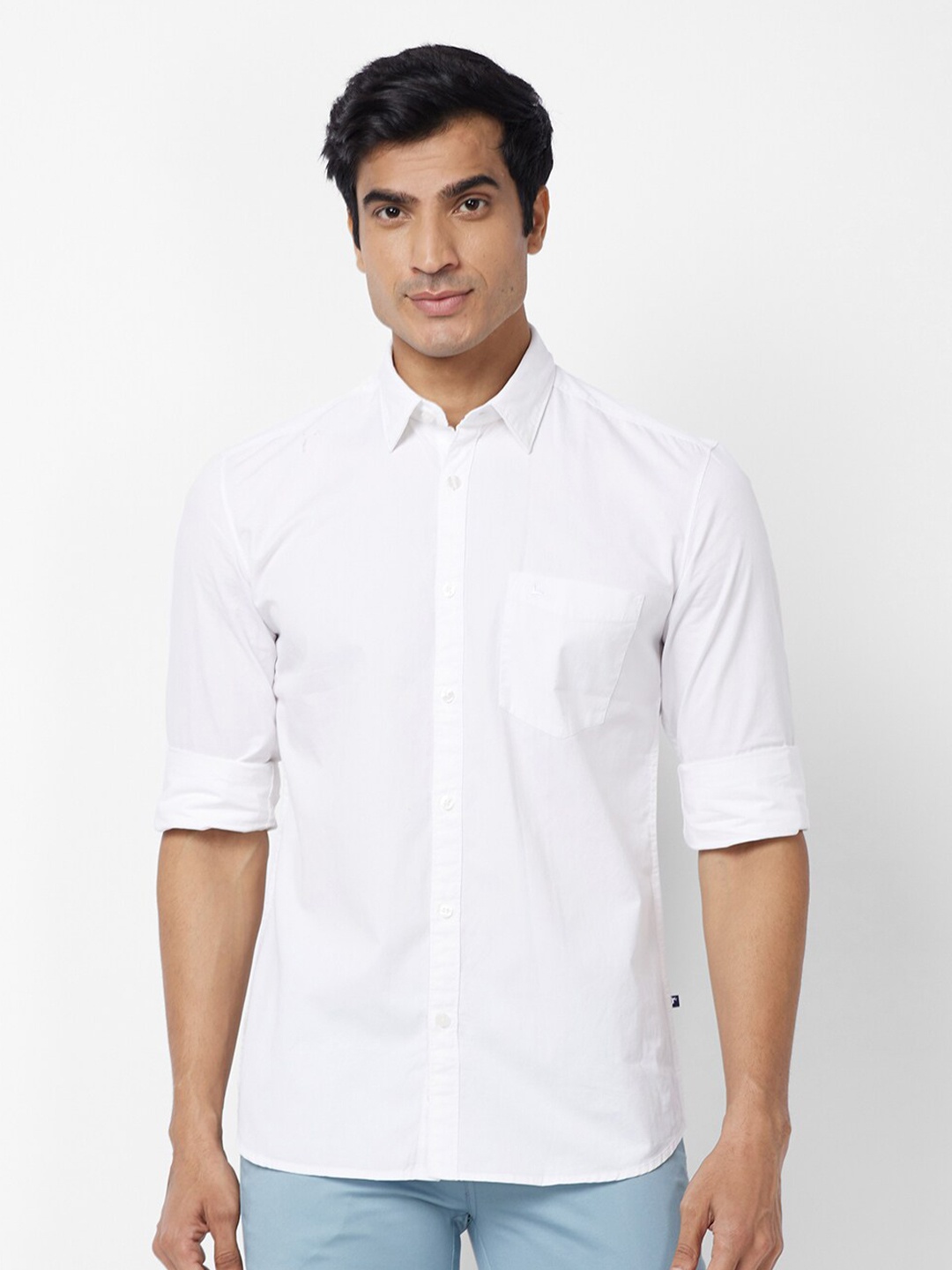 

Parx Slim Fit Spread Collar Casual Shirt, White