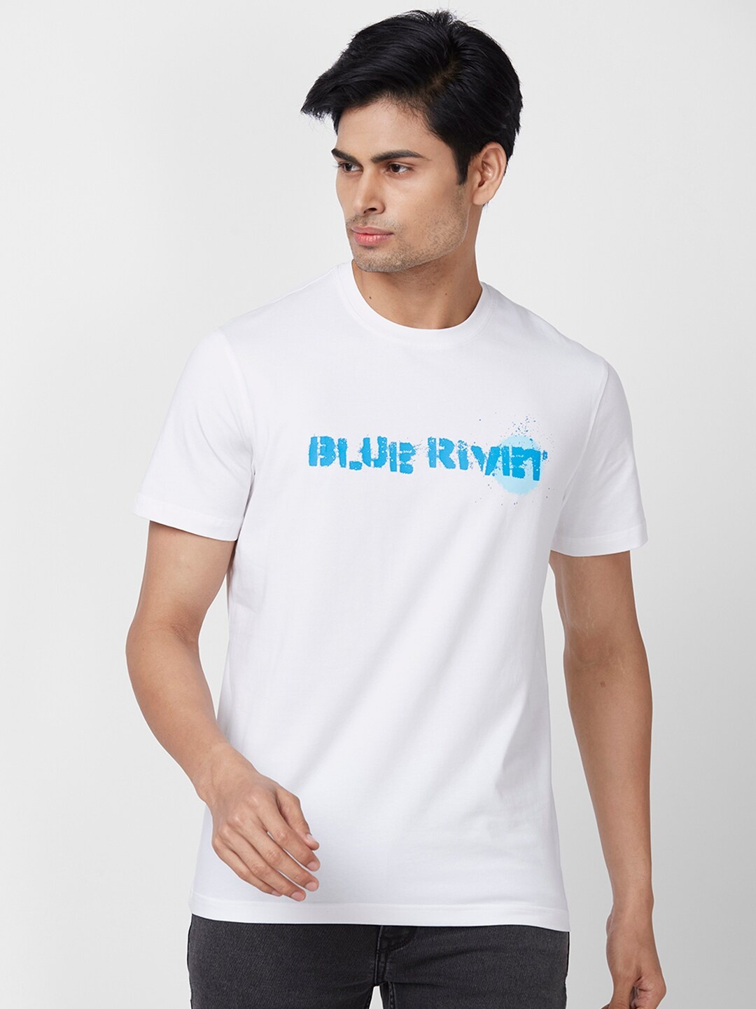 

Parx Typography Printed Cotton T-shirt, White