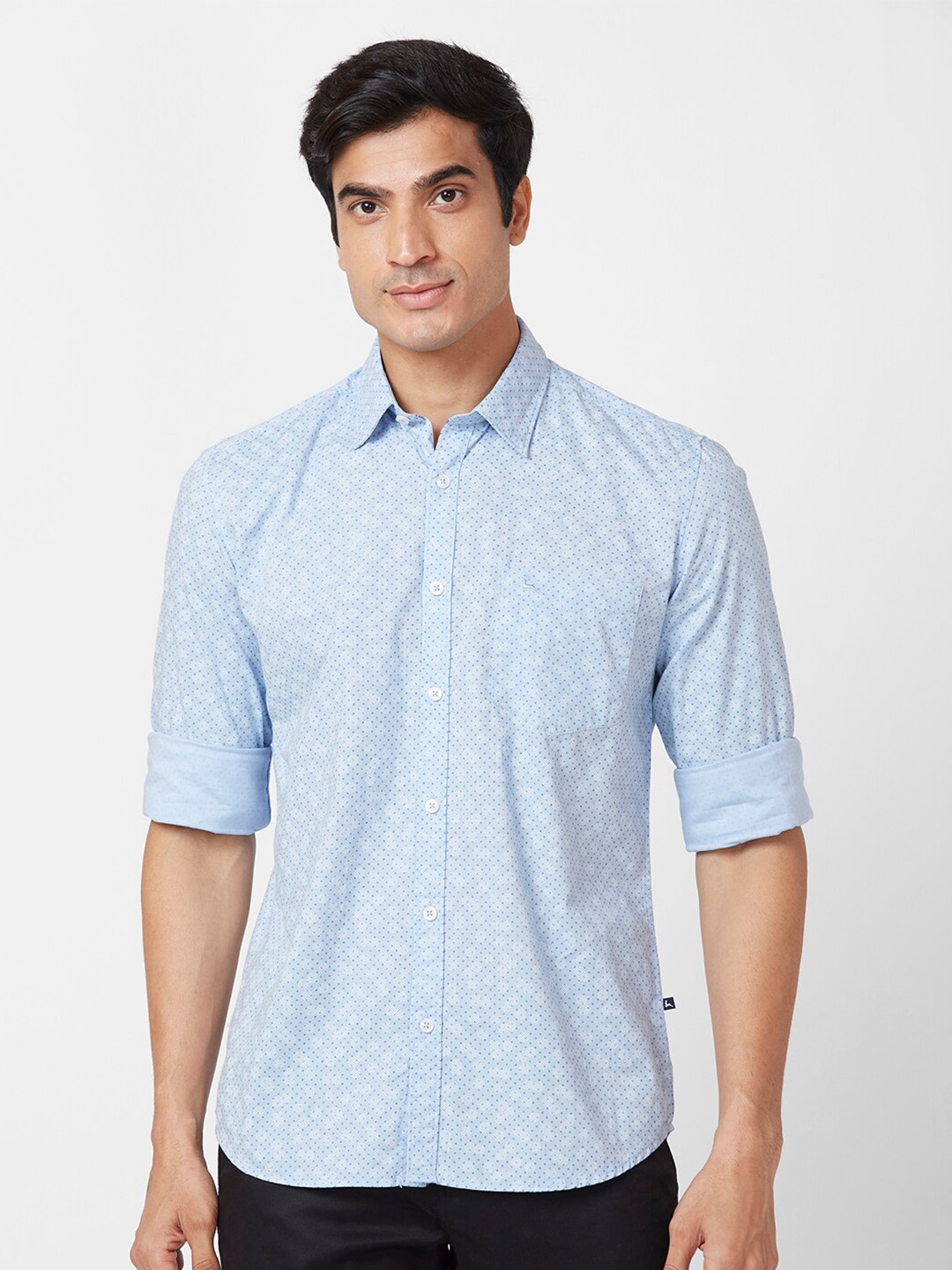 

Parx Slim Fit Floral Printed Cotton Casual Shirt, Blue