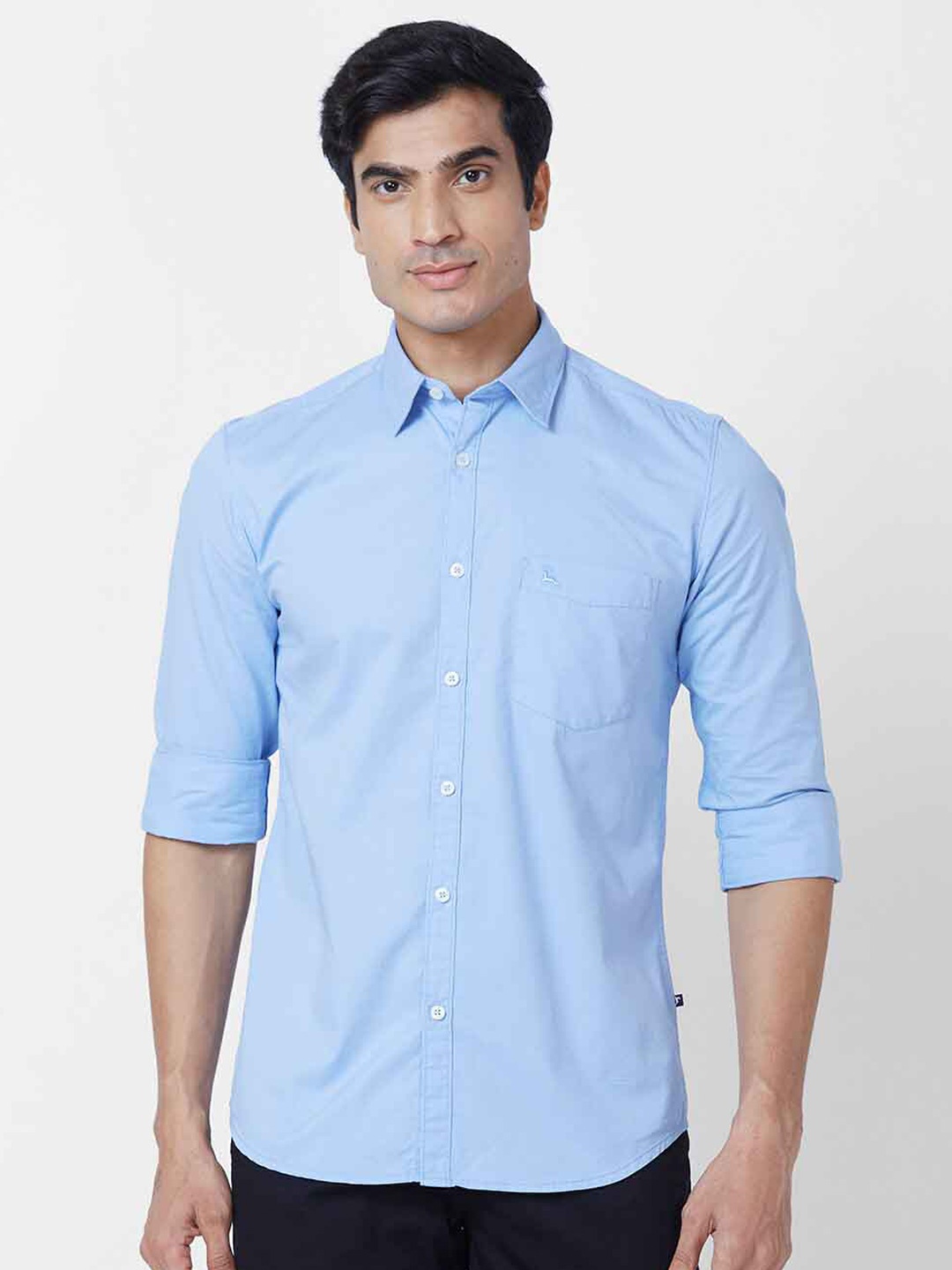 

Parx Slim Fit Cotton Casual Shirt, Blue