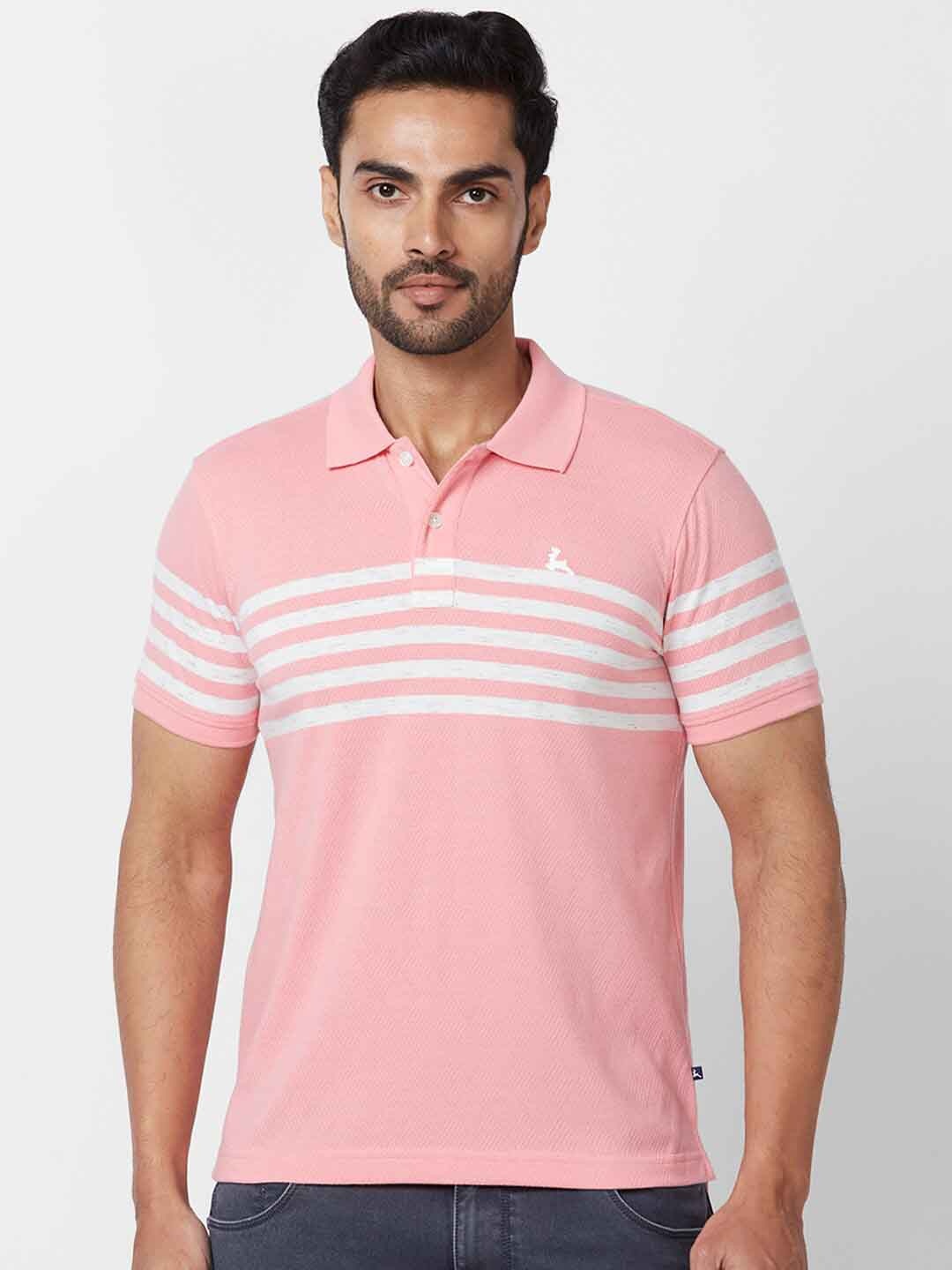 

Parx Striped Polo Collar Short Sleeves Cotton T-shirt, Yellow