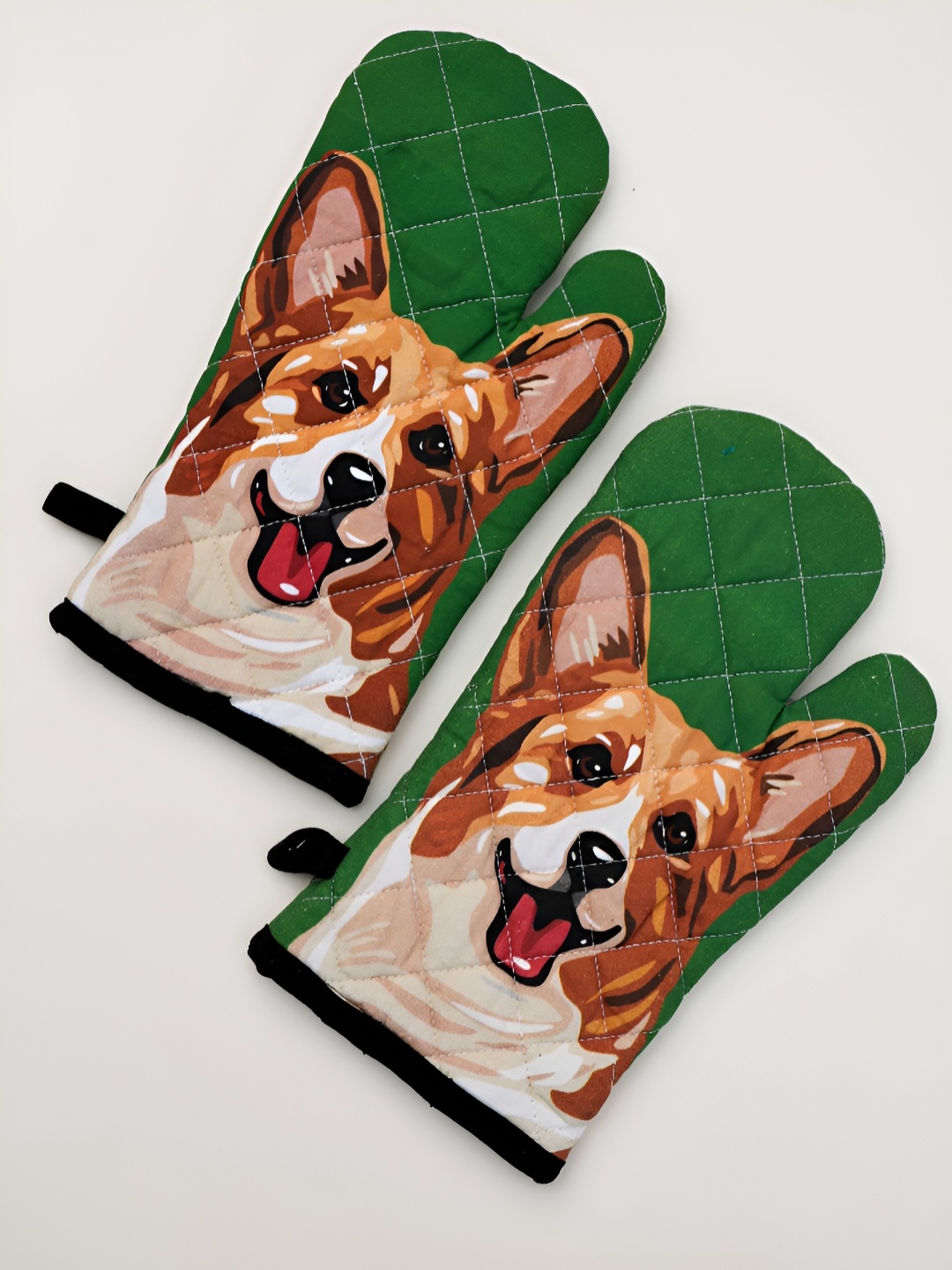 

Ariana Brown & Green 2 Pcs Printed Cotton Oven Gloves