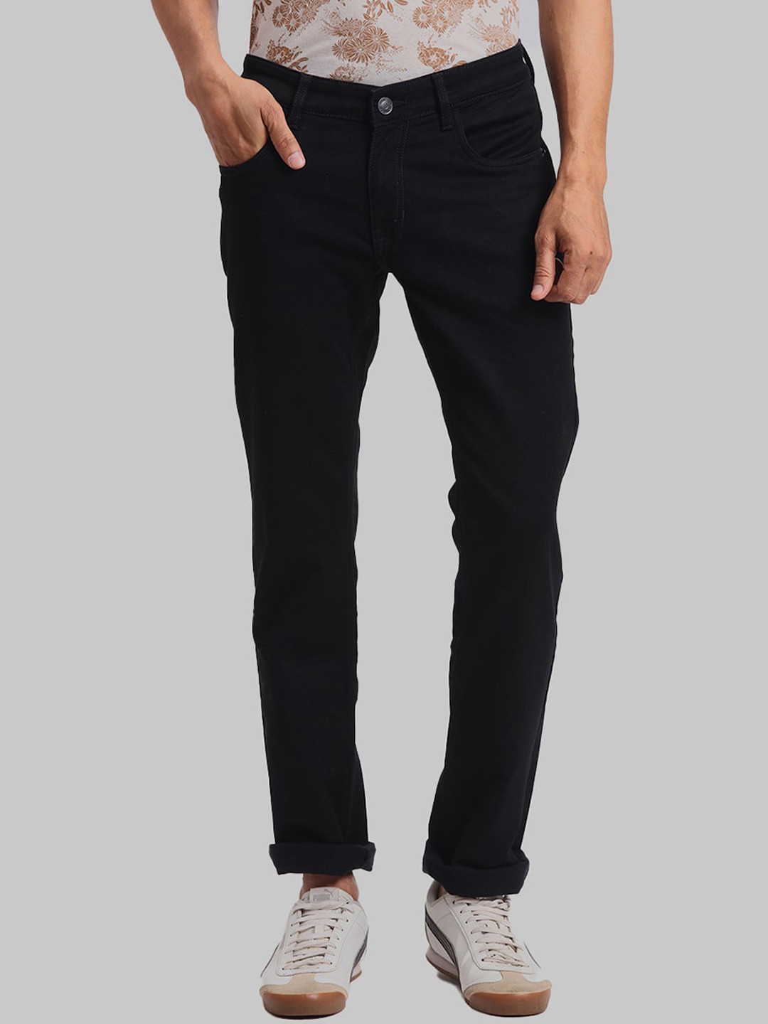 

ColorPlus Men Tapered Fit Clean Look Jeans, Black