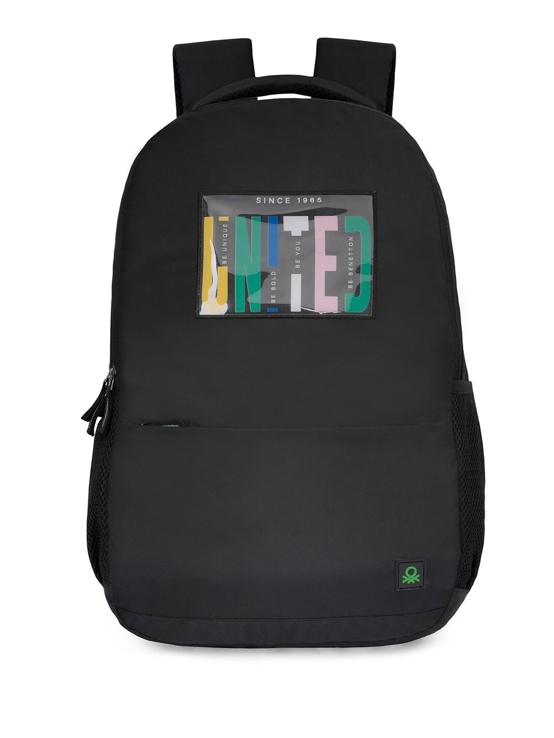 

United Colors of Benetton Zeke Unisex Brand Logo Printed Backpack, Black