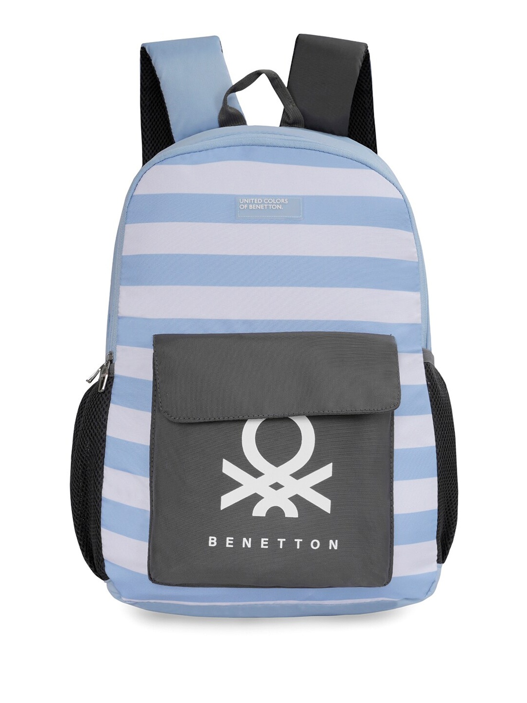 

United Colors of Benetton Unisex Striped Backpack, Blue