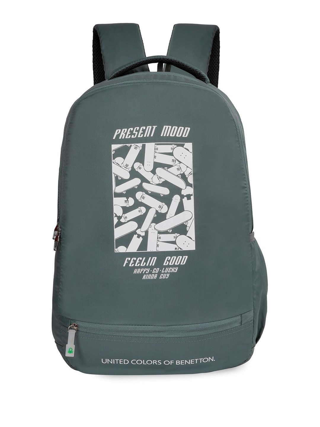 

United Colors of Benetton Unisex Typography Printed Backpack, Green