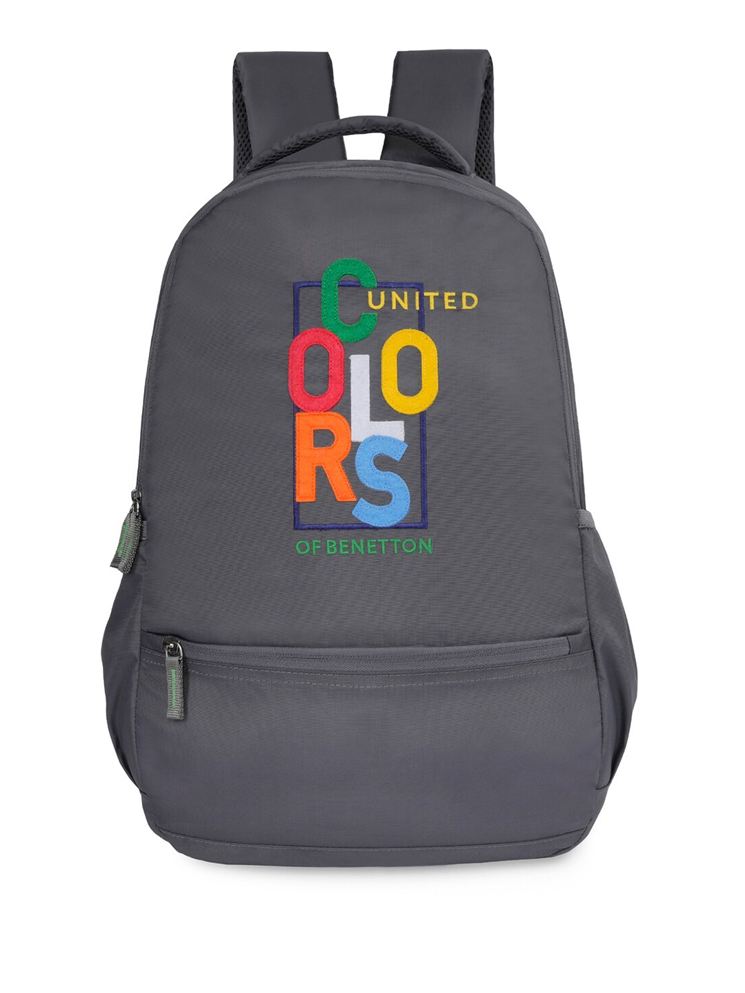 

United Colors of Benetton Unisex Typography Printed Backpack, Grey