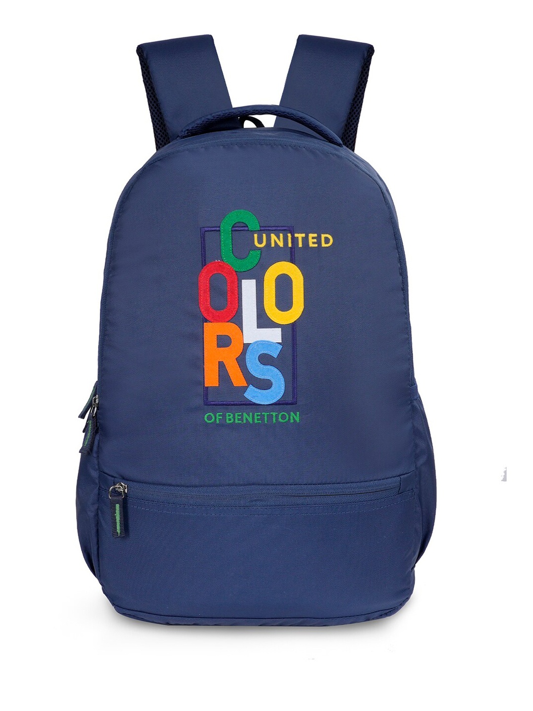 

United Colors of Benetton Unisex Typography Printed Backpack, Navy blue