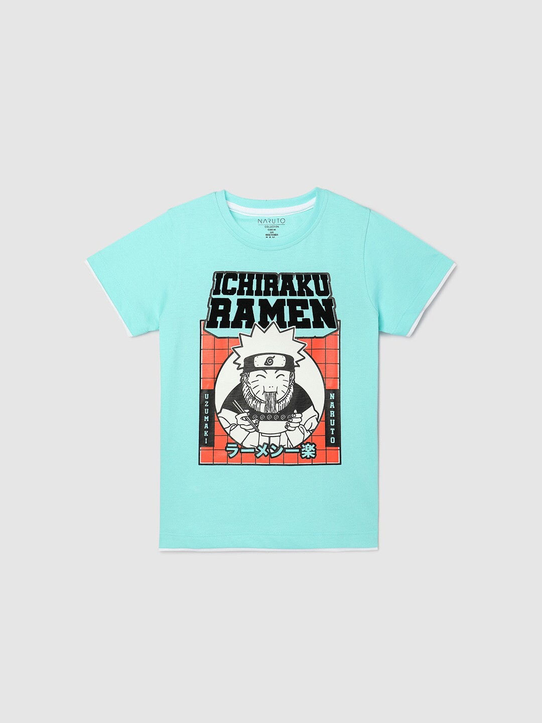 

max Boys Graphic Printed Round Neck Cotton Casual T-shirt, Blue