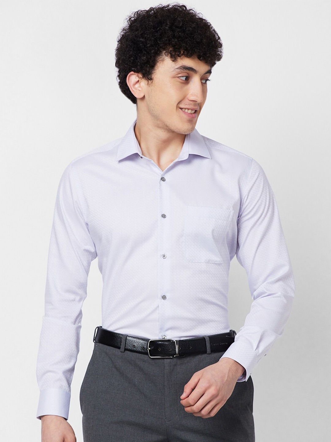 

Raymond Cutaway Collar Contemporary-Fit Cotton Formal Shirt, Grey
