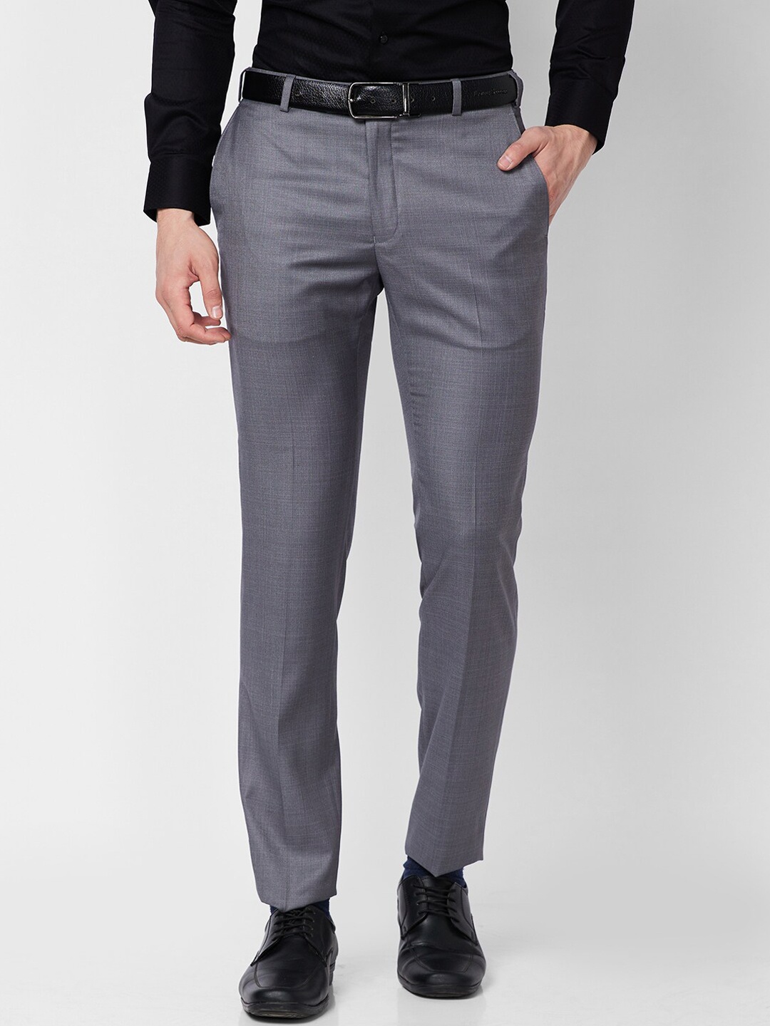 

Raymond Men Slim-Fit Formal Trouser, Grey