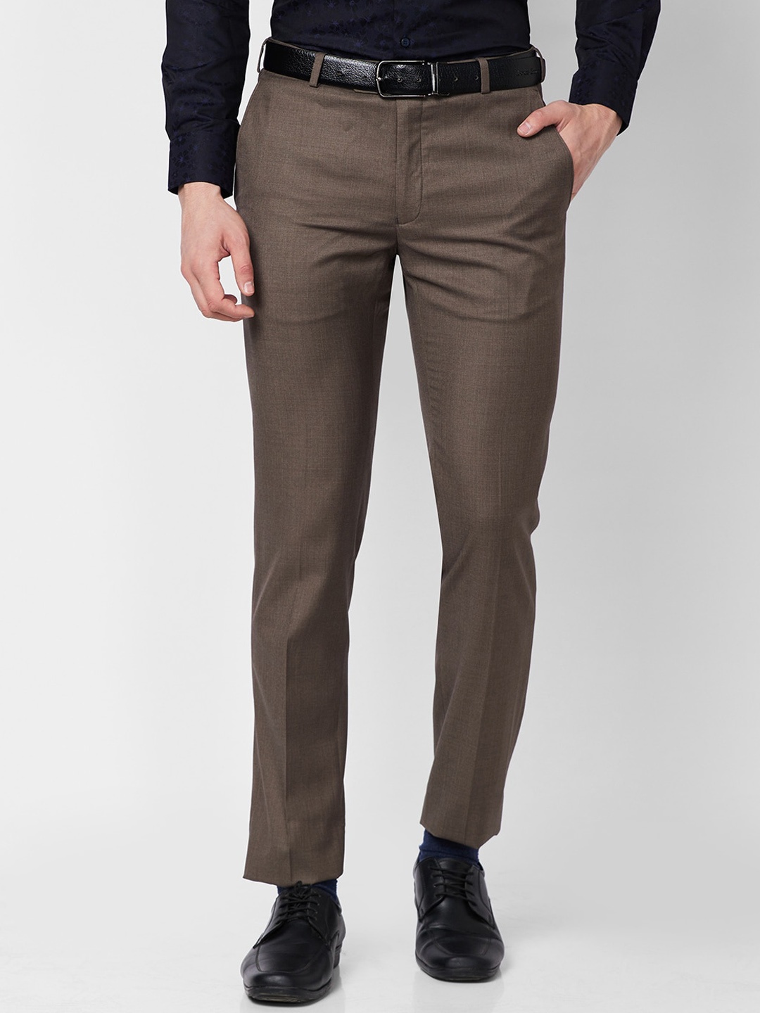 

Raymond Men Slim-Fit Formal Trouser, Brown