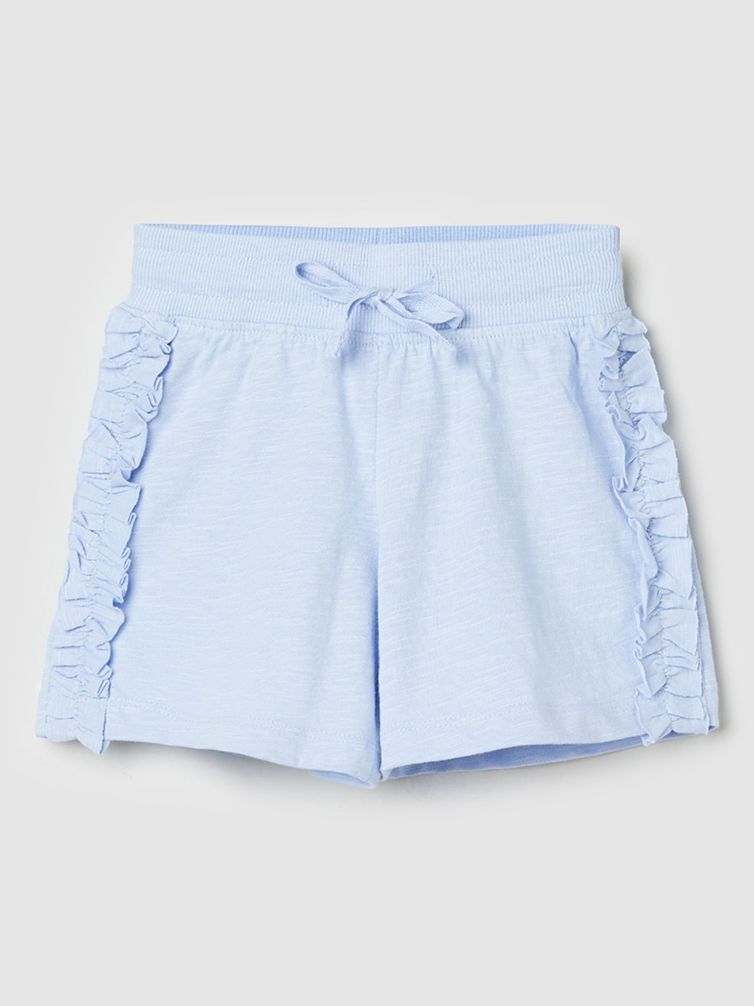 

max Girls Ruffled Pure Cotton Shorts, Blue