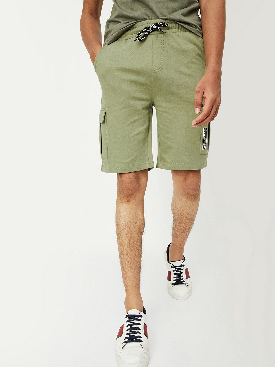 

max Boys Pure Cotton Cargo Shorts, Olive