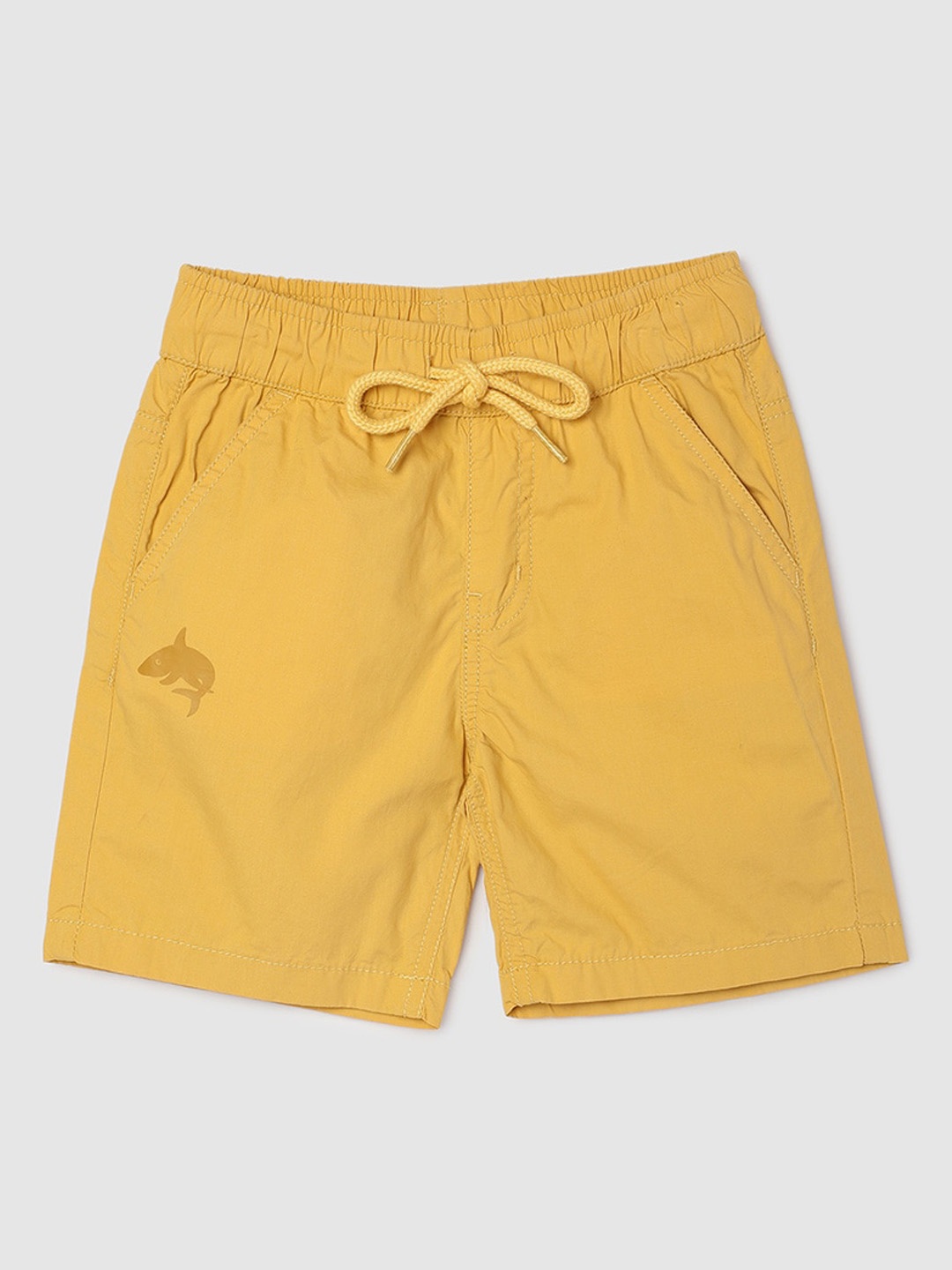 

max Boys Mid Rise Pure Cotton Shorts, Yellow