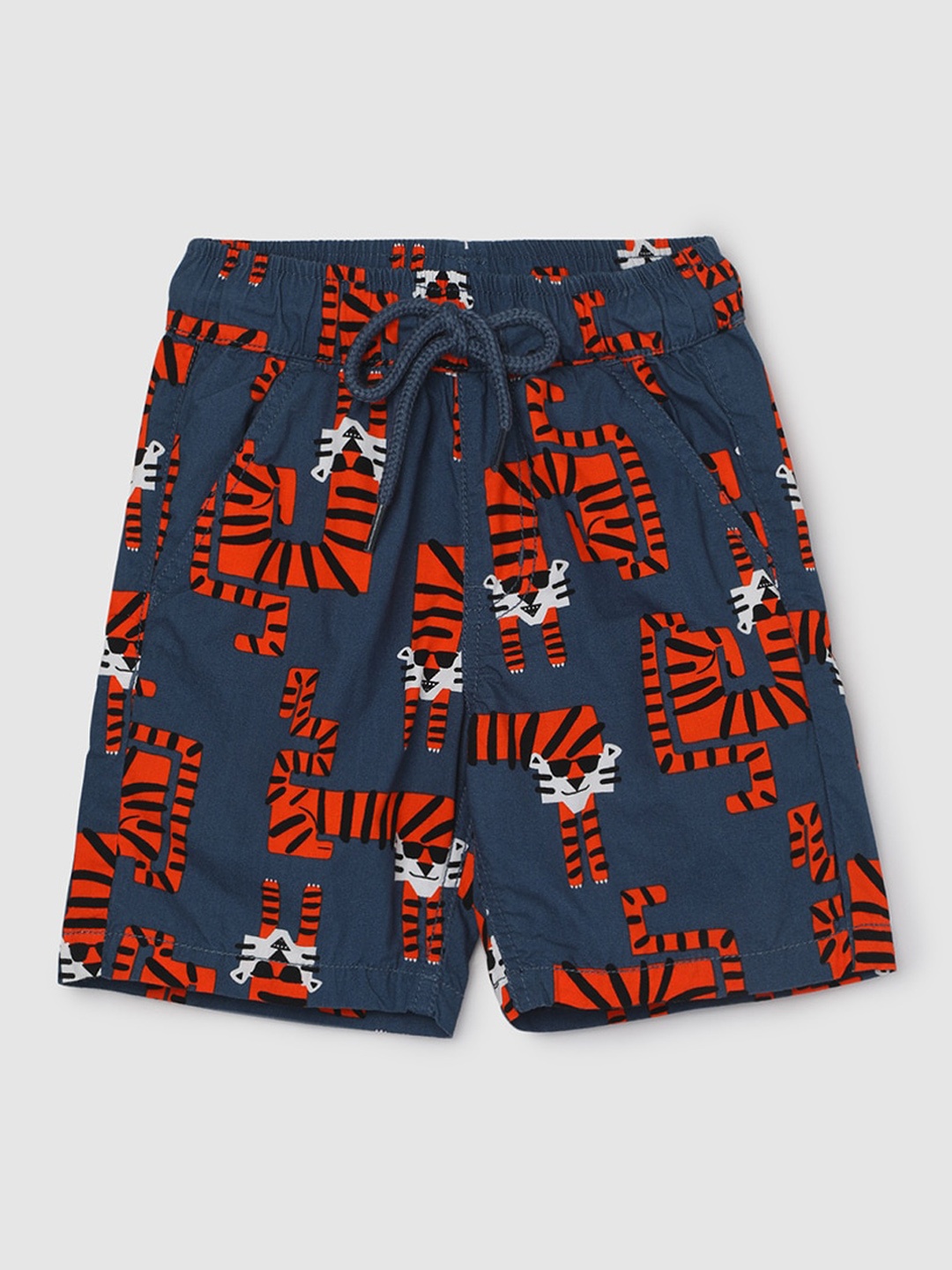 

max Boys Conversational Printed Pure Cotton Shorts, Navy blue