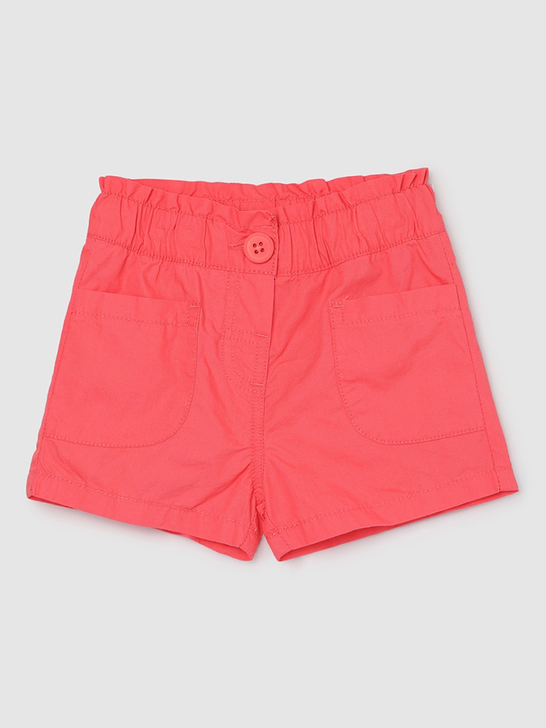 

max Girls Mid Rise Pure Cotton Shorts, Orange