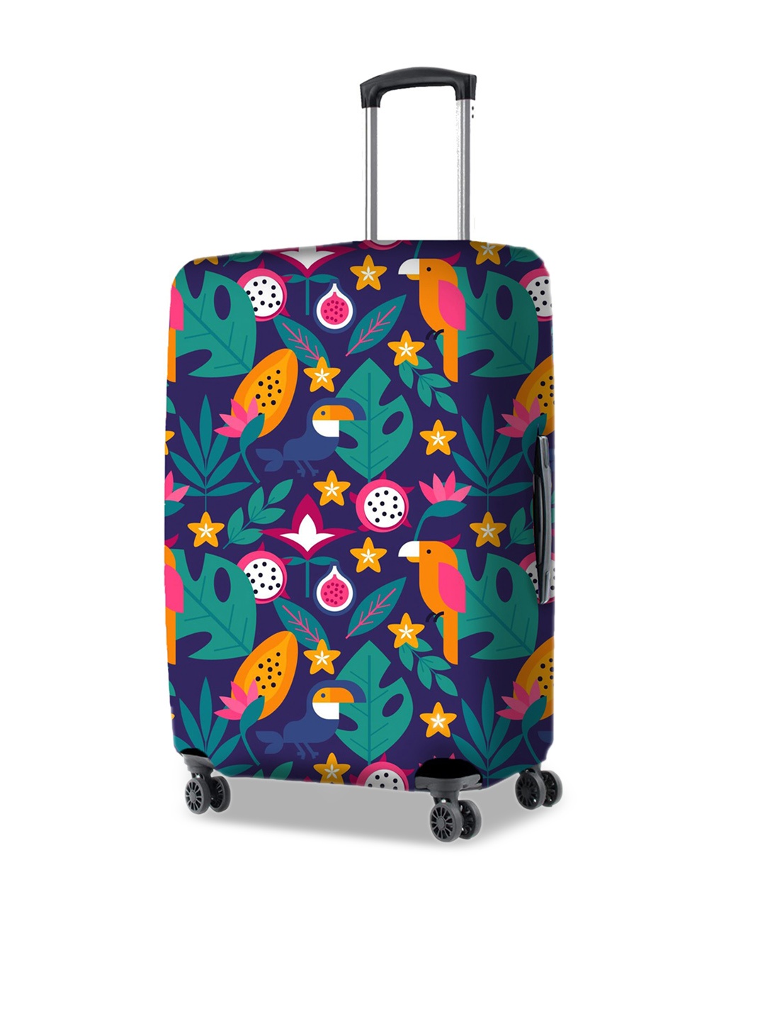 

Nasher Miles Tropical Printed Bag Cover Travel Accessory, Navy blue