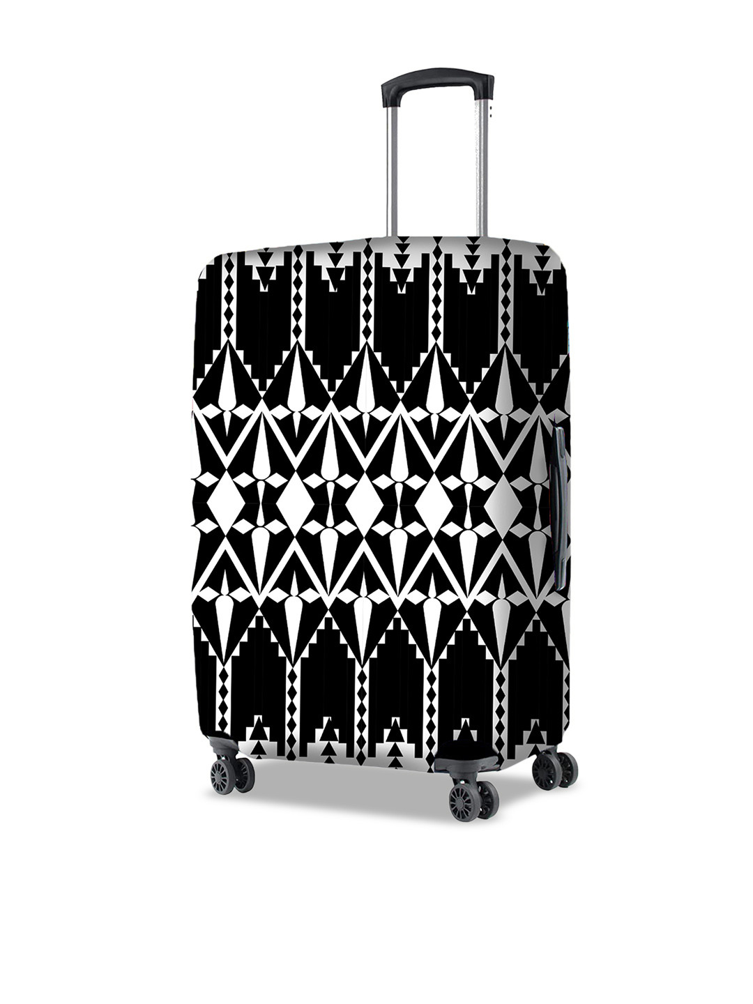 

Nasher Miles Geometric Printed Foldable Medium Luggage Cover, Black