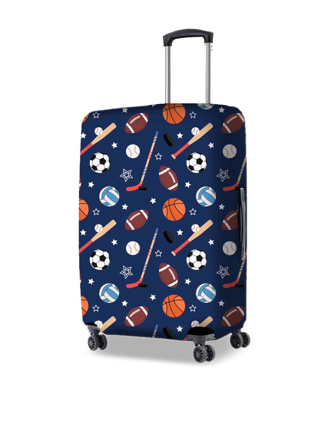 

Nasher Miles Unisex Printed Foldable Bag Cover Travel Accessory, Navy blue