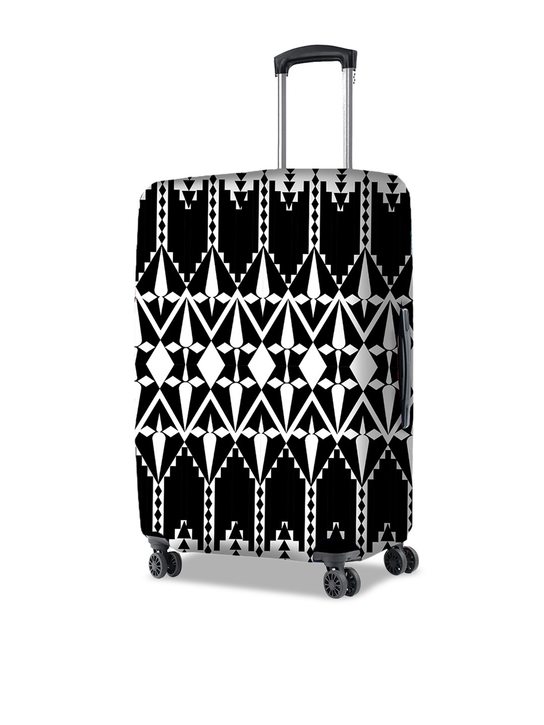 

Nasher Miles Geometric Printed Large Luggage Cover, Black
