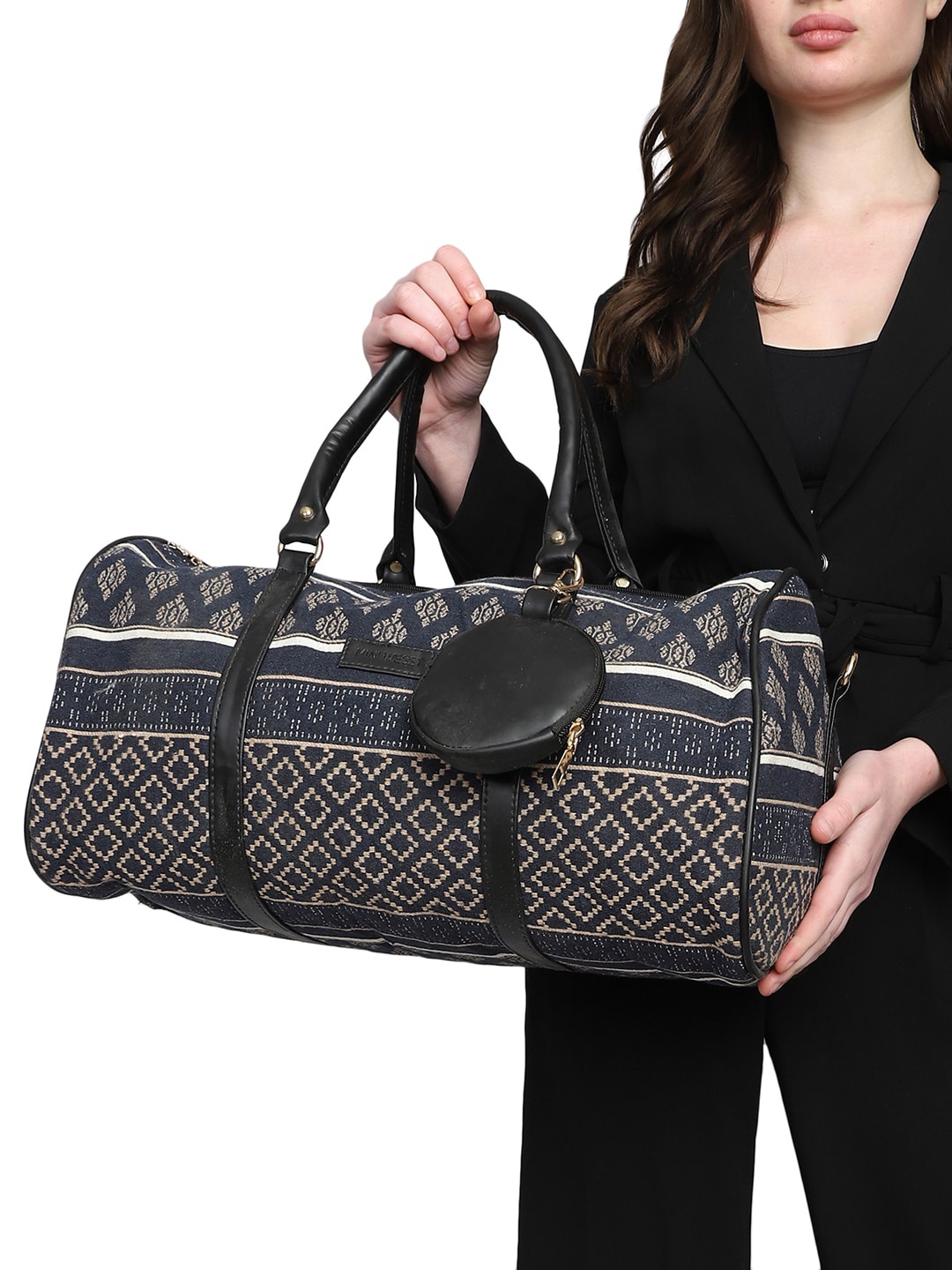 

MINI WESST Geometric Printed Duffle Bag, Black