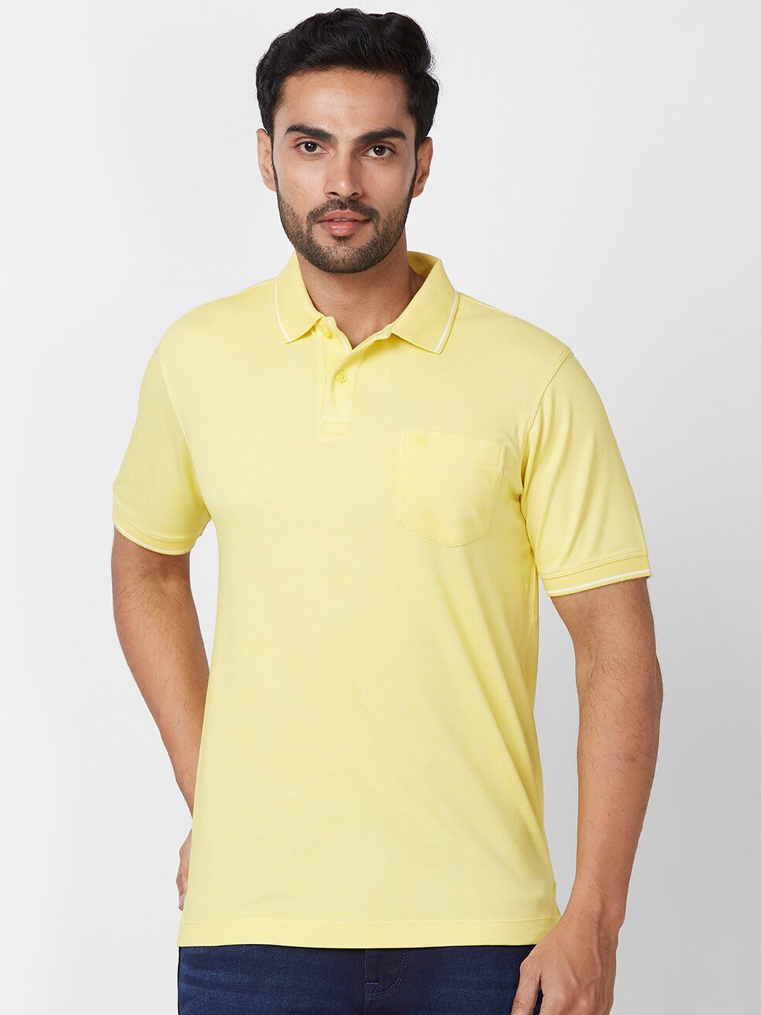 

Raymond Polo Collar Short Sleeves Cotton T-Shirt, Yellow