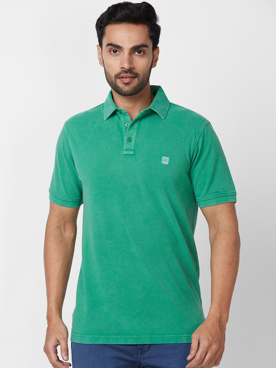 

Raymond Polo-Collar Short Sleeves Cotton Regular Fit Tshirts, Green