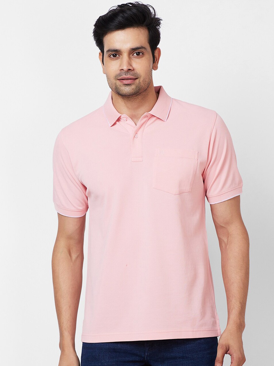 

Raymond Polo Collar Short Sleeves Cotton Regular Fit T-shirt, Pink