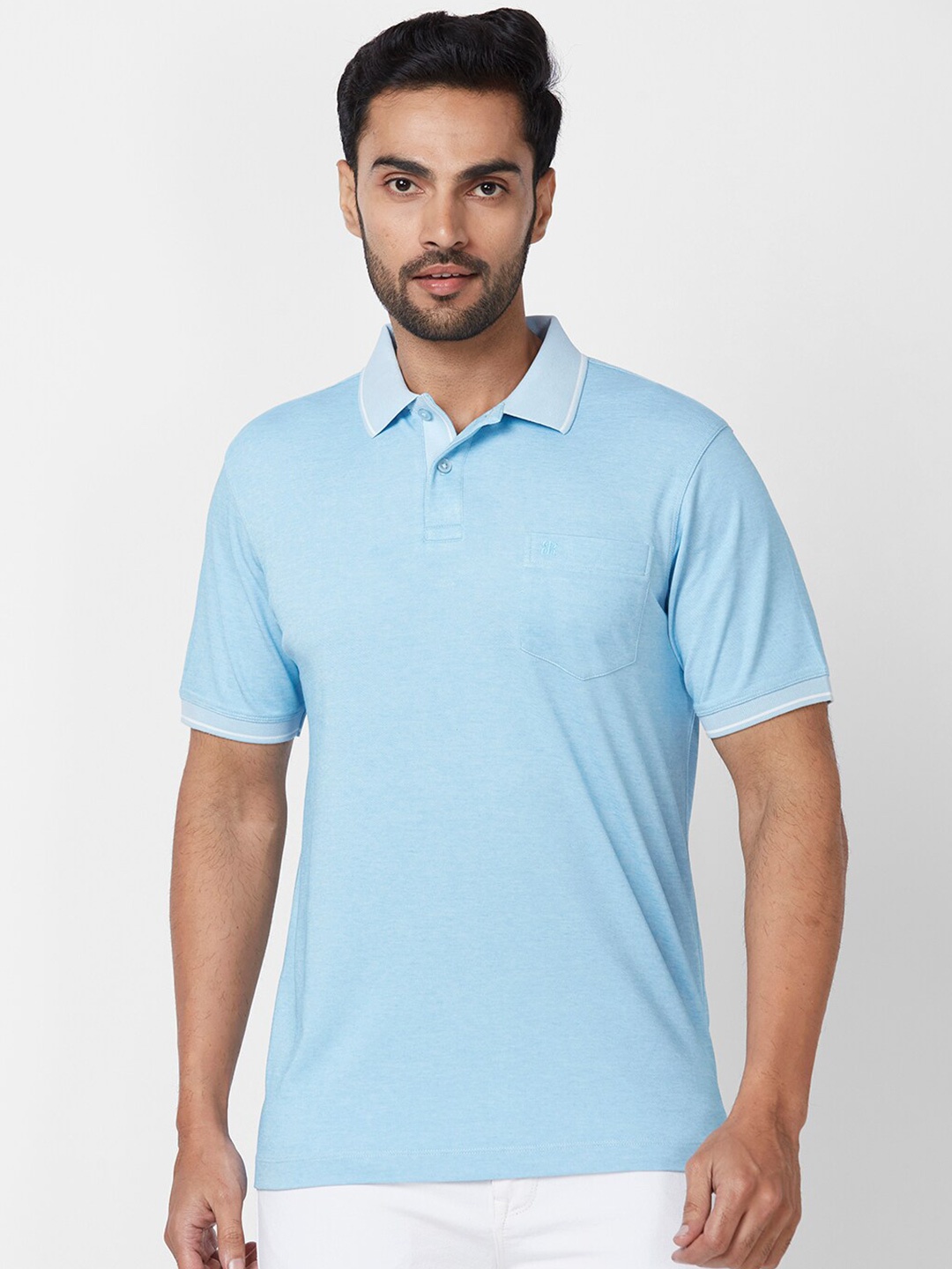 

Raymond Polo-Collar Short Sleeves Regular Fit Tshirts, Blue