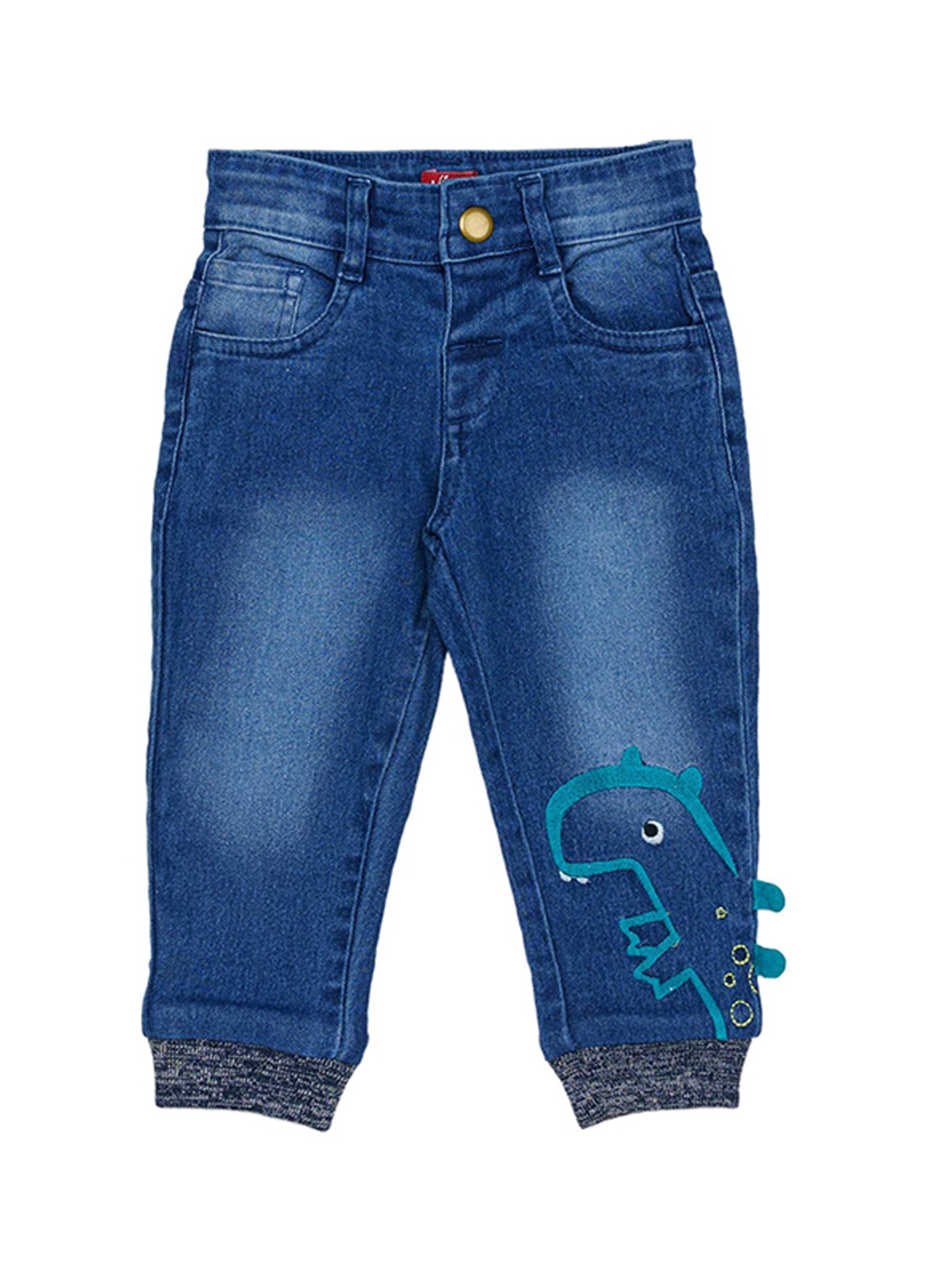 

H By Hamleys Boys Embroidered Clean Look Light Fade Stretchable Jeans, Blue