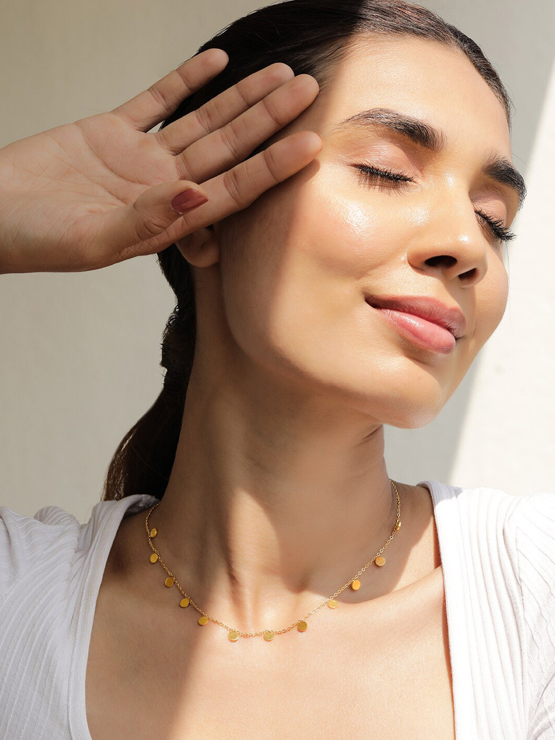 

Rubans Voguish 18k Gold plated Stainless Steel Tarnish-Free Waterproof Protective Necklace